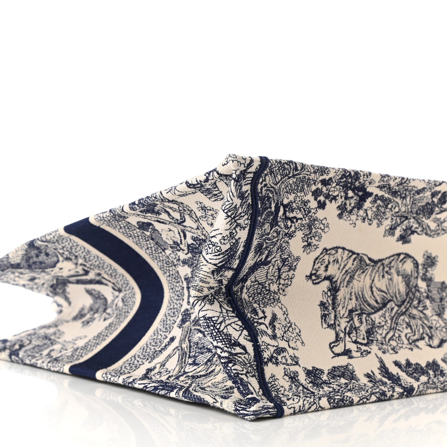Canvas Embroidered Large Dioriviera Toile De Jouy Book Tote Blue
