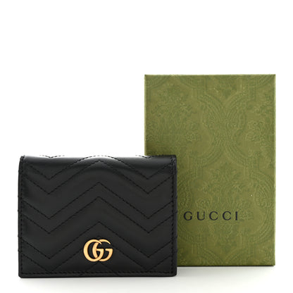 Gucci Calfskin Matelasse GG Marmont Card Case Wallet Black 10 of 10