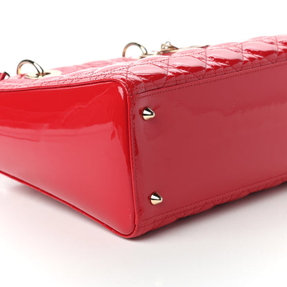 Christian Dior Patent Cannage Medium Lady Dior Red 6 of 10