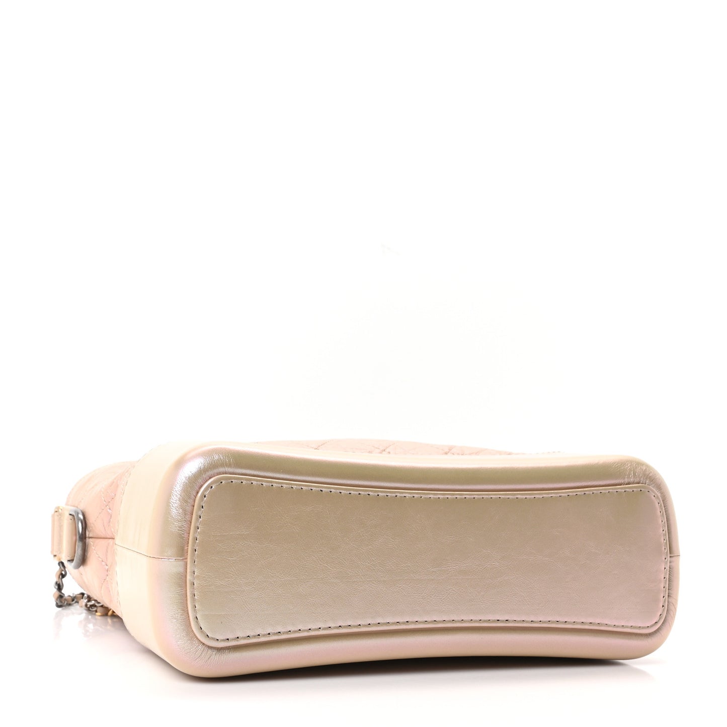 Iridescent Aged Calfskin Quilted Medium Gabrielle Hobo Light Pink