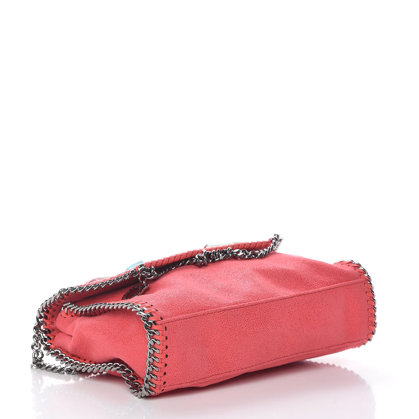 Shaggy Deer Stone Embellished Mini Falabella Foldover Tote Pink Fluo