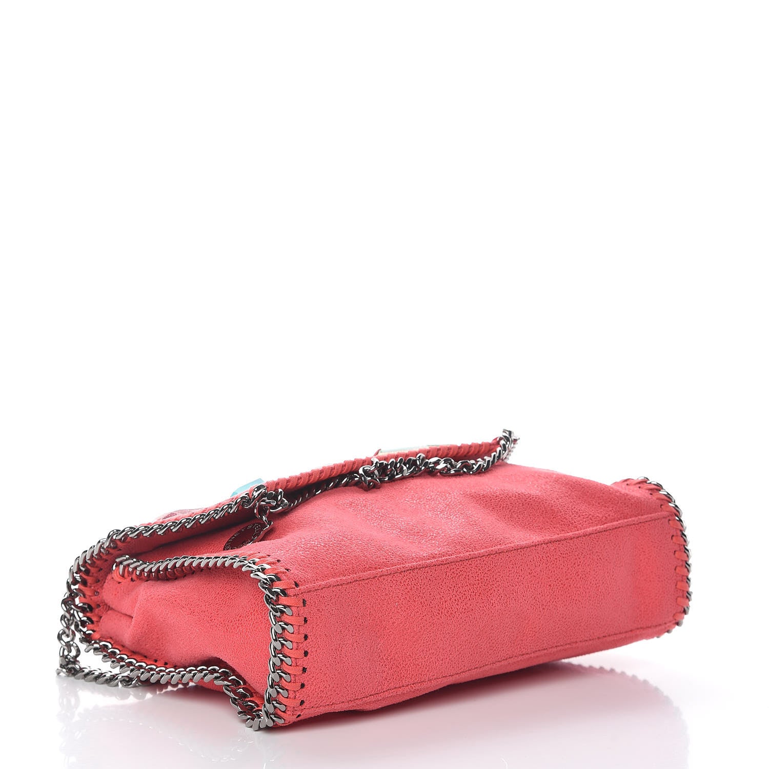 Stella McCartney Shaggy Deer Stone Embellished Mini Falabella Foldover Tote Pink Fluo 4 of 8