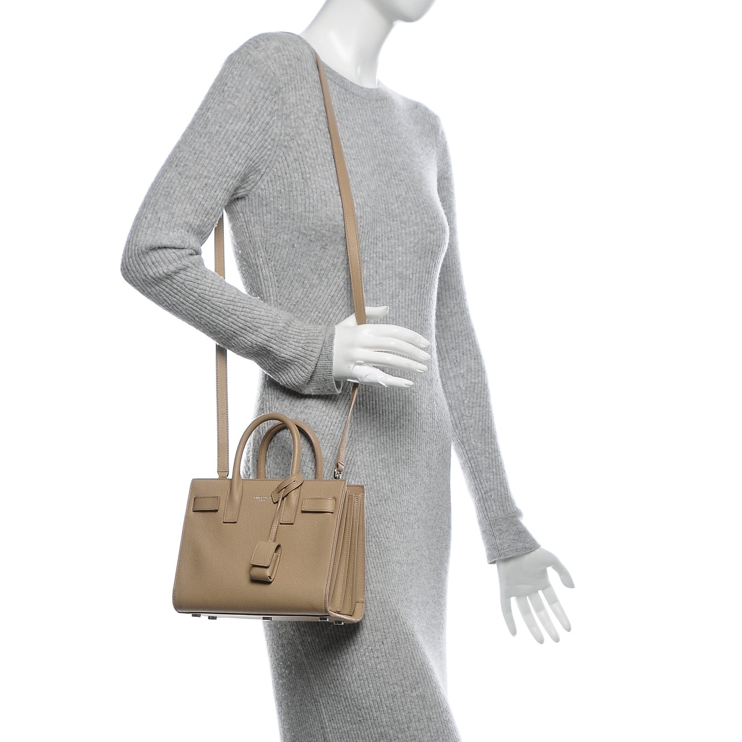 Saint Laurent Grained Calfskin Nano Sac De Jour Dark Beige 2 of 5