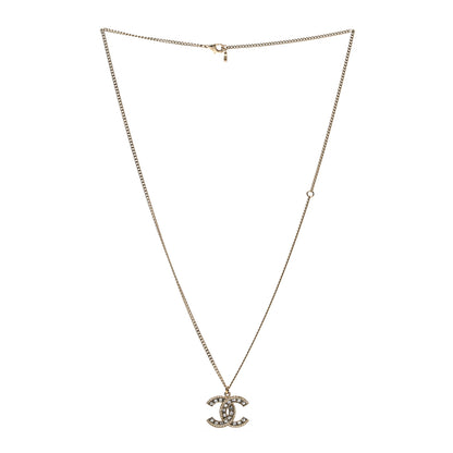 Chanel Baguette Crystal CC Necklace Light Gold 3 of 4
