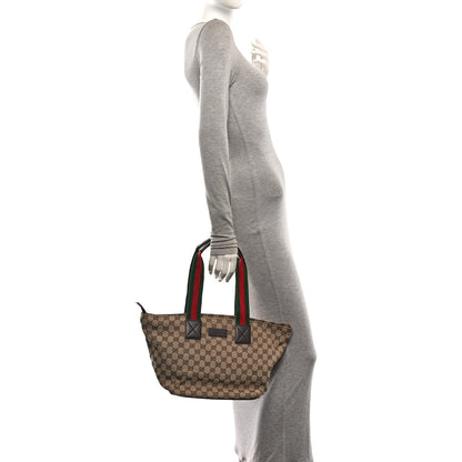 Gucci GG Monogram Medium Web Handle Bucket Tote Dark Brown 2 of 10