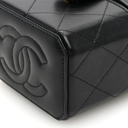 Chanel Lambskin Quilted Vanity Clutch With Chain Black 11 of 11