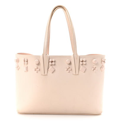 Christian Louboutin Calfskin Empire Spike Studded Small East West Cabata Tote Leche 1 of 10