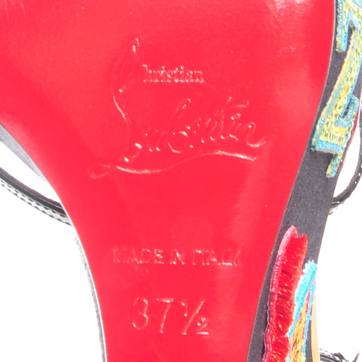 Christian Louboutin Patent Loubi Zeppa 140 Wedges 37.5 Black Red 6 of 6