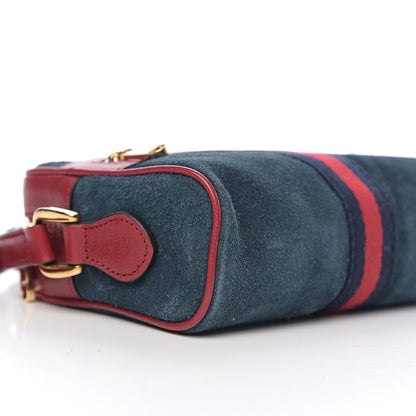 Gucci Suede Calfskin Web Mini Ophidia Shoulder Bag New Blue Romantic Cherry 8 of 9