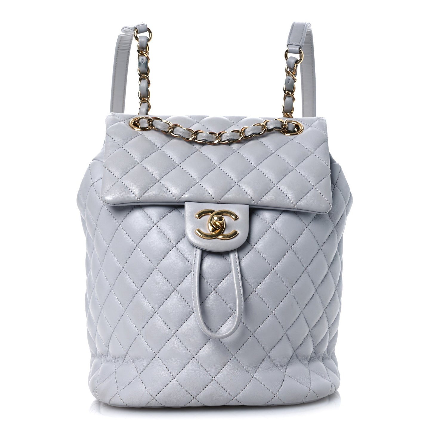 Calfskin Quilted Small Urban Spirit Backpack Grey