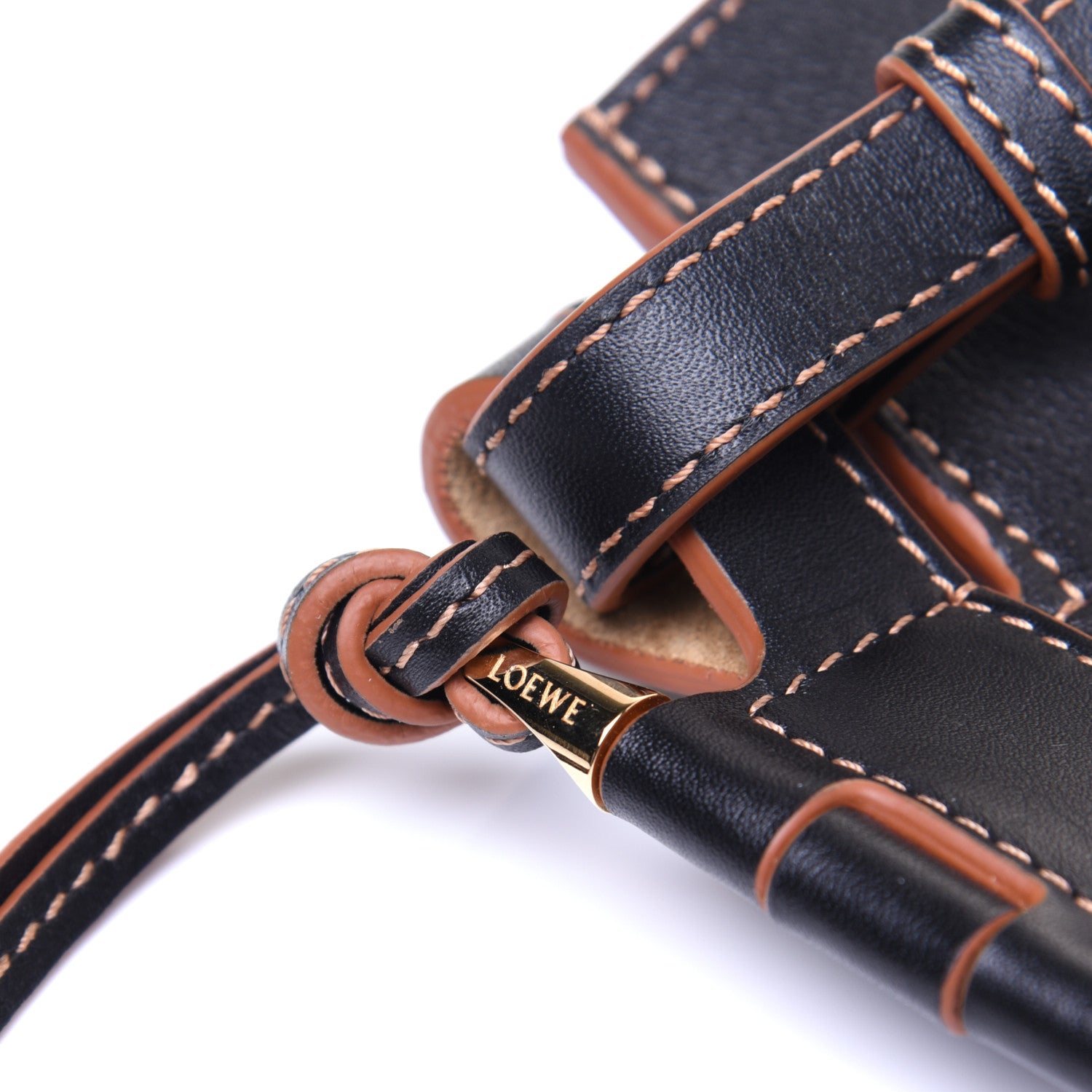 Loewe Nappa Horseshoe Bag Black Tan 10 of 11