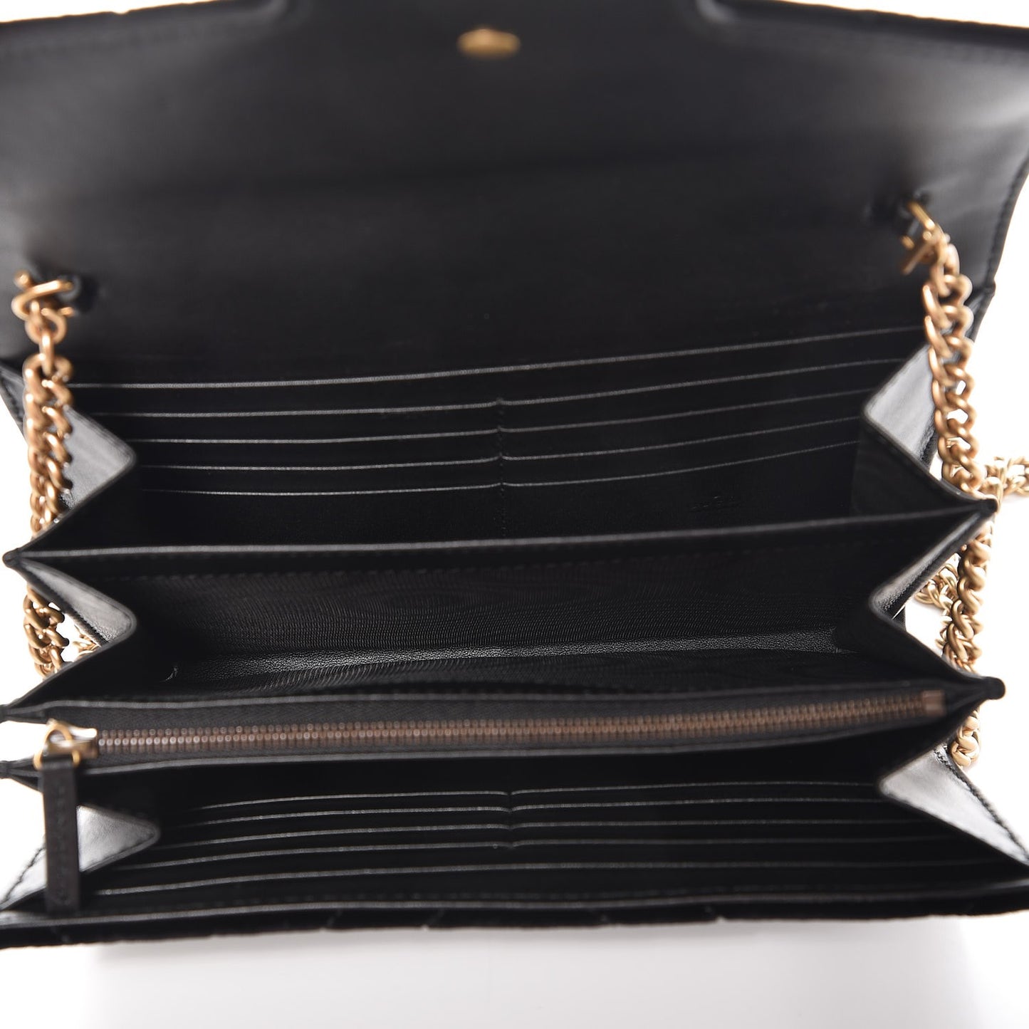 Velvet Matelasse GG Marmont Chain Wallet Black