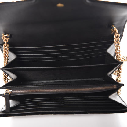 Gucci Velvet Matelasse GG Marmont Chain Wallet Black 5 of 6