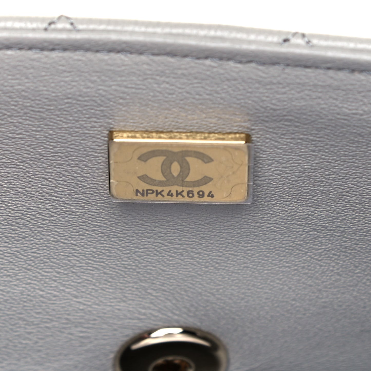 Lambskin Quilted Mini Rectangular Flap Grey