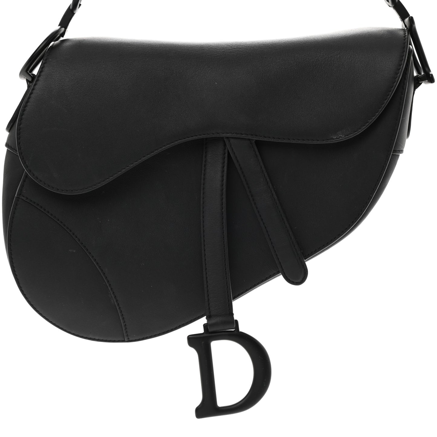 Ultra Matte Calfskin Saddle Bag Black