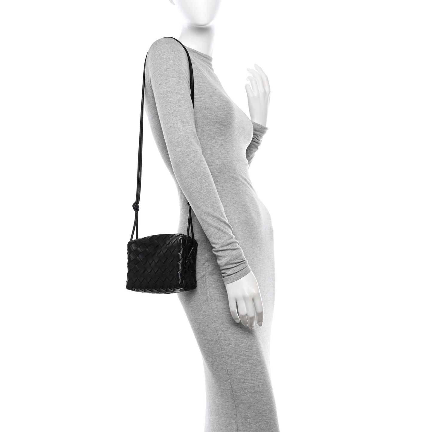 Nappa Intrecciato Mini Loop Camera Bag Black