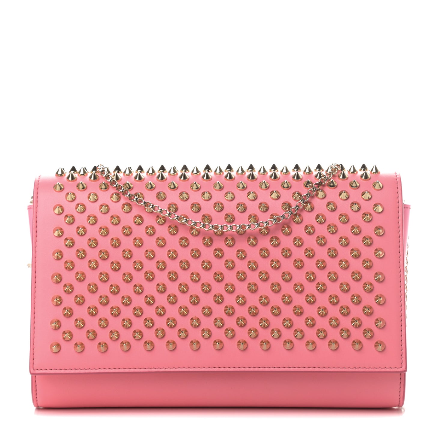 Calfskin Spikes Paloma Clutch Gold Dolly
