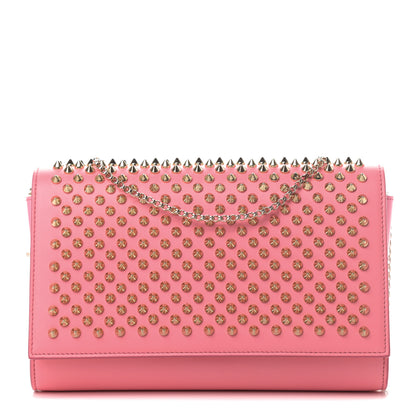 Christian Louboutin Calfskin Spikes Paloma Clutch Gold Dolly 1 of 15