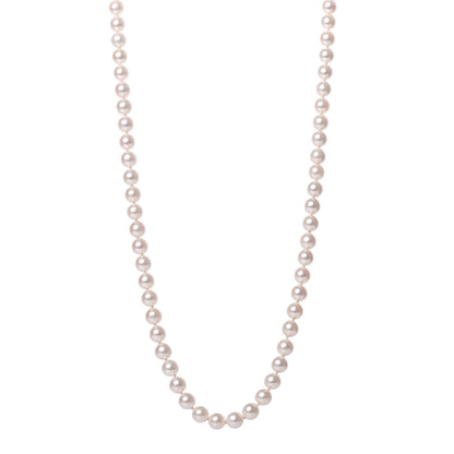 Mikimoto 18K White Gold Akoya Pearl 6-6.5mm Strand Necklace 25" 1 of 7