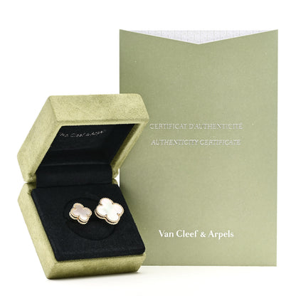 Van Cleef & Arpels 18K Yellow Gold Mother of Pearl Magic Alhambra Between the Finger Ring 61 9.5 6 of 6