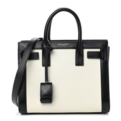Saint Laurent Calfskin Bi-Color Nano Sac De Jour Porcellana Black 1 of 8
