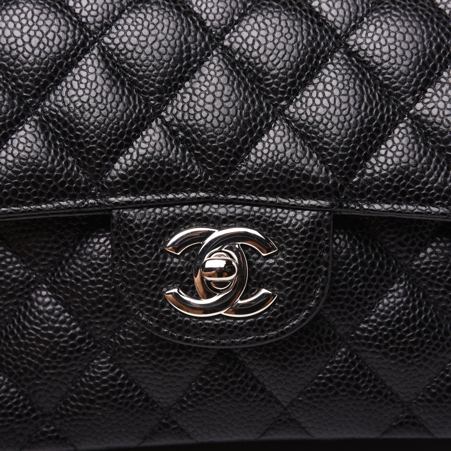 Caviar Quilted Small Double Flap Black