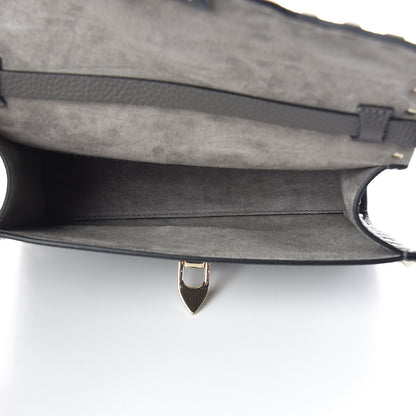 Valentino Garavani Pebbled Calfskin Medium Rockstud Flip Lock Crossbody Bag Graphite 5 of 9