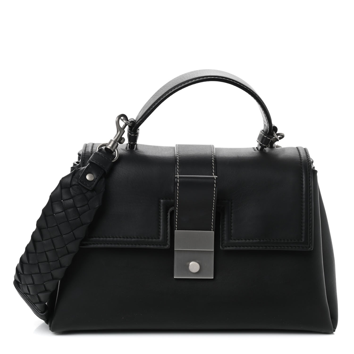 Bottega Veneta Nappa Small Piazza Bag Black 1 of 10