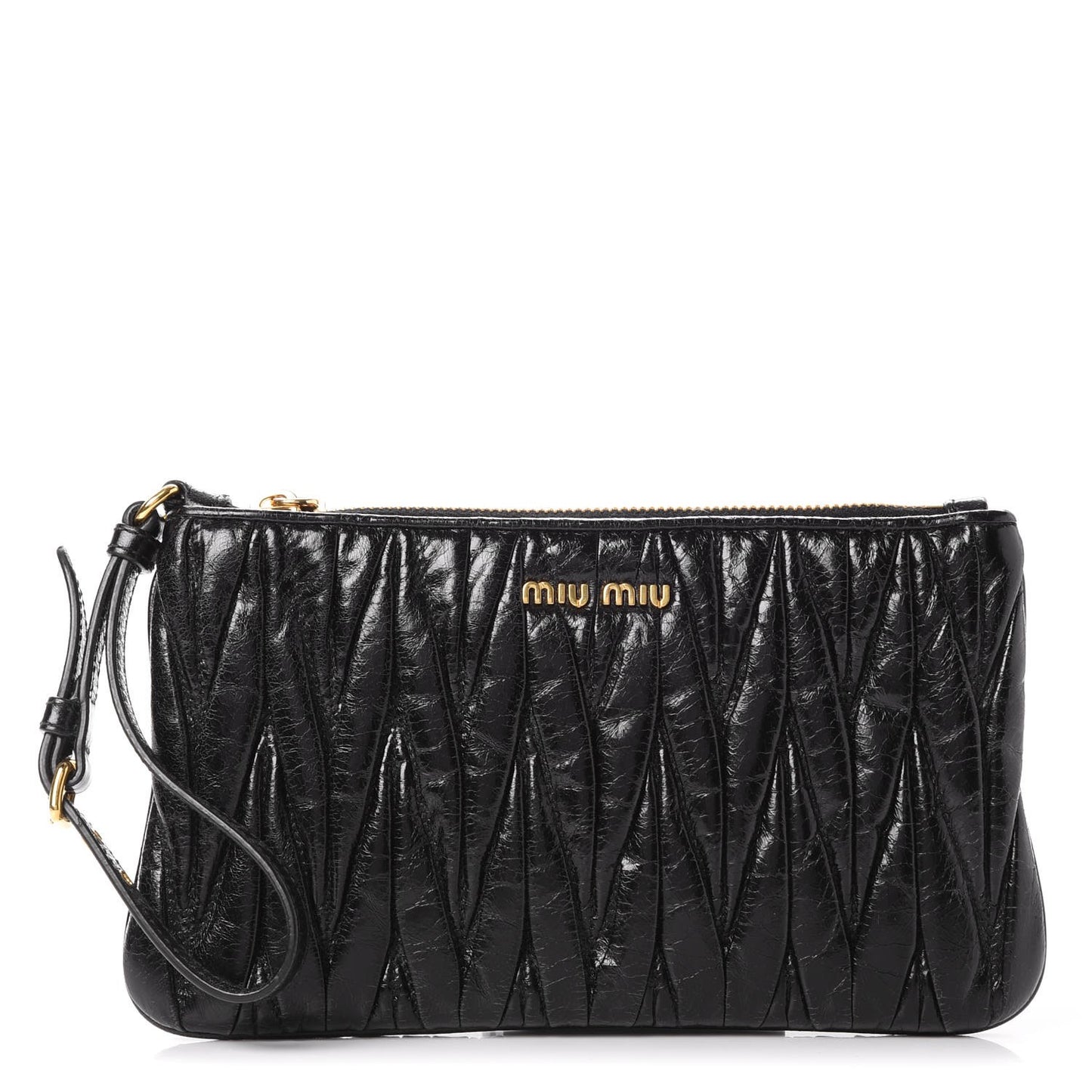 Nappa Lux Matelasse Wristlet Black
