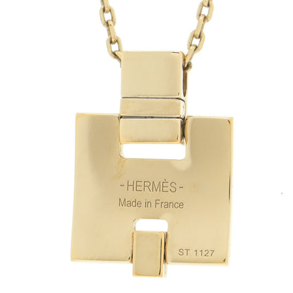 Hermes Gold Plated Lacquered Eileen Pendant Necklace Orange Fonce 11 of 12