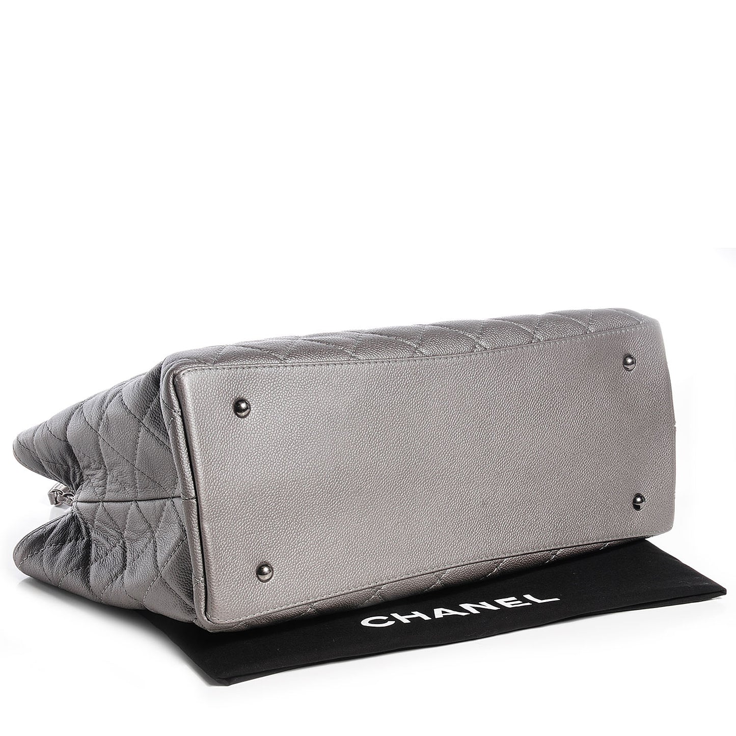 Metallic Caviar Large Be Caviar Tote Silver