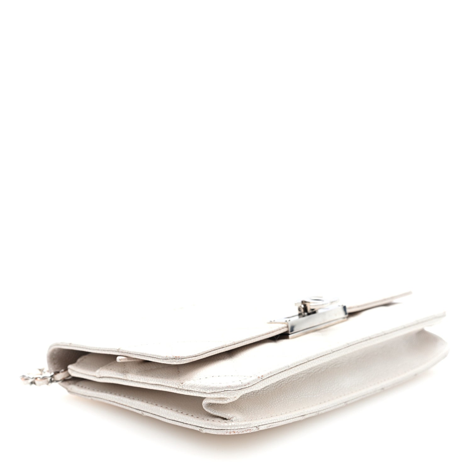 Chanel Iridescent Caviar Quilted Golden Class Wallet On Chain WOC White 4 of 9