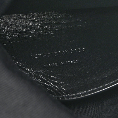 Saint Laurent Calfskin Crocodile Embossed West Hollywood Monogram Fold Over Clutch Black 7 of 7