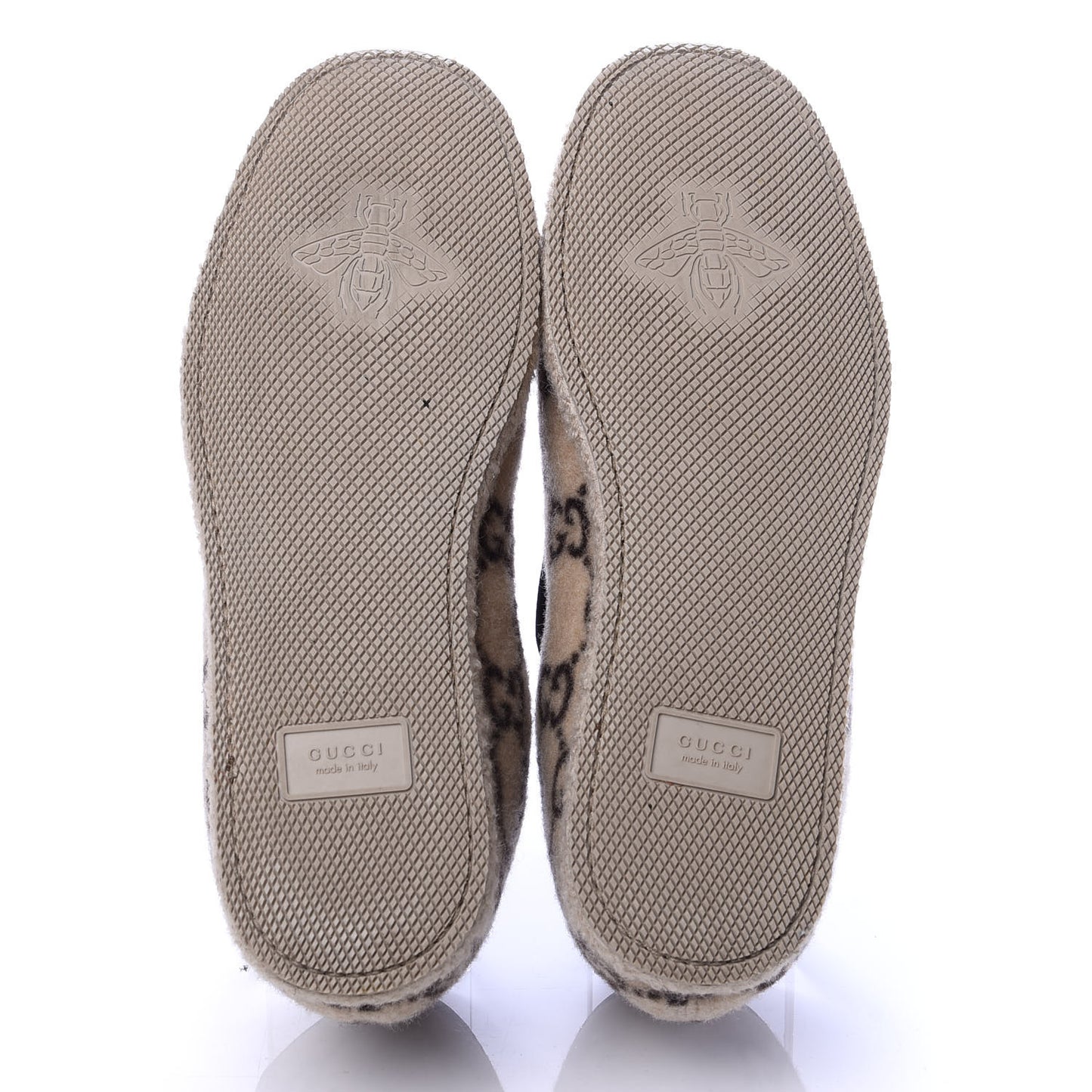 Covered Wool GG Monogram Mens Fria Horsebit Loafers 8.5 Beige Ebony Black Butterscotch