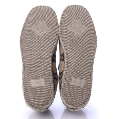 Gucci Covered Wool GG Monogram Mens Fria Horsebit Loafers 8.5 Beige Ebony Black Butterscotch 5 of 10