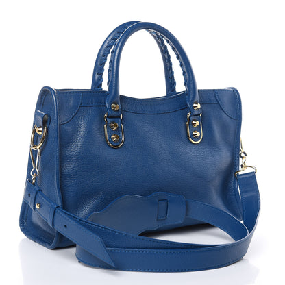 Balenciaga Shiny Goatskin Gold Metallic Edge Hardware S City Bleu Abysse 3 of 9
