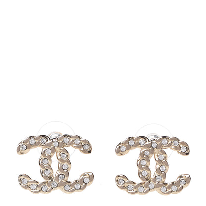 Chanel Crystal Pearls Coronation CC Earrings Gold 1 of 5