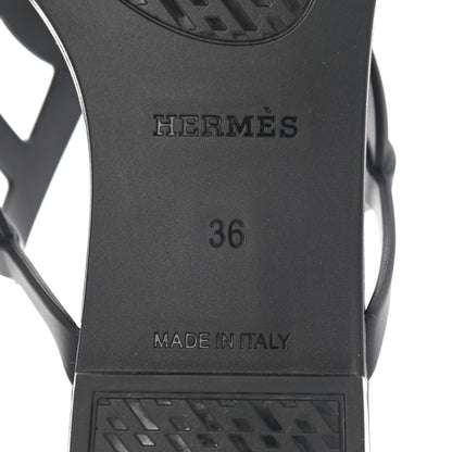 Hermes Rubber Womens Egerie Sandals 36 Black 6 of 8