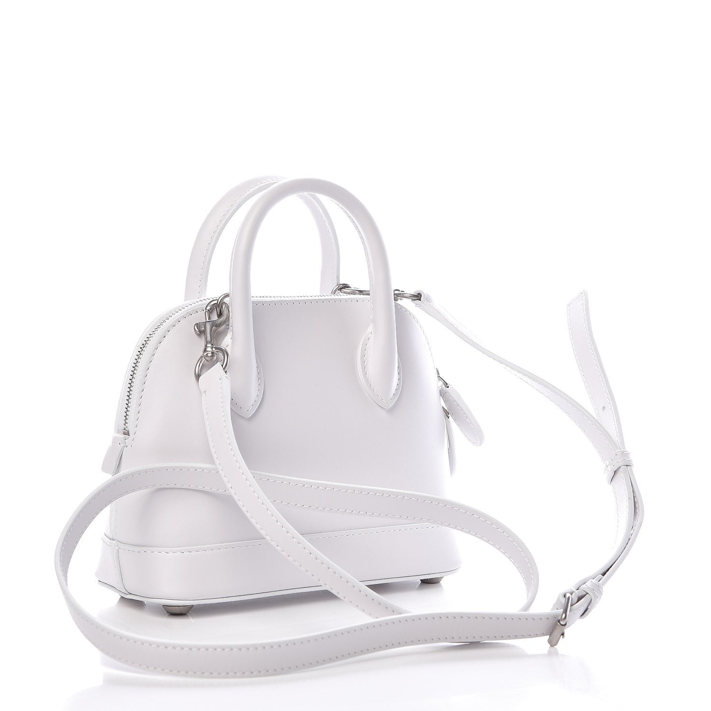 Calfskin Lipstick Logo XXS Ville Top Handle Bag White