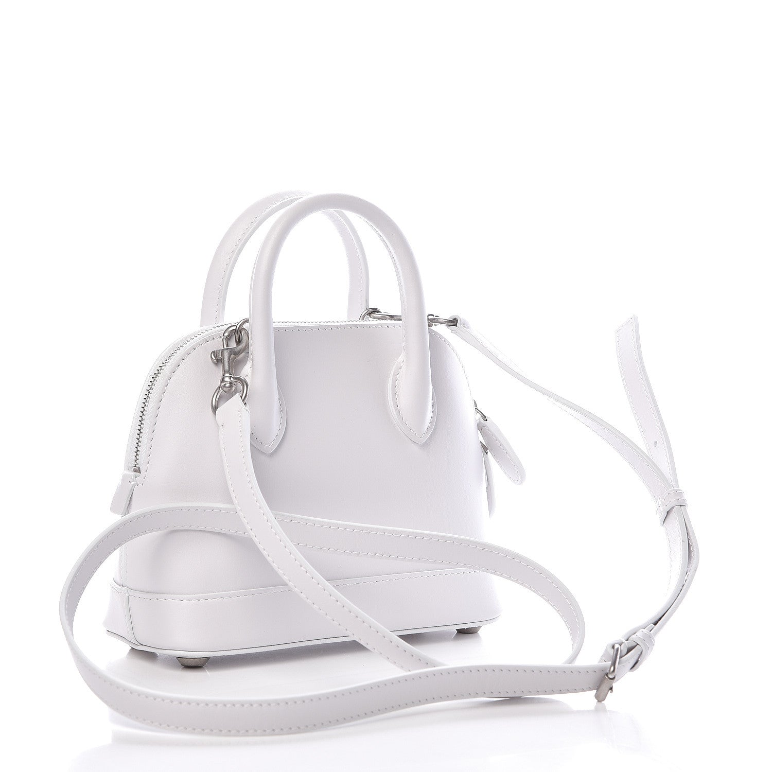 Balenciaga Calfskin Lipstick Logo XXS Ville Top Handle Bag White 3 of 13