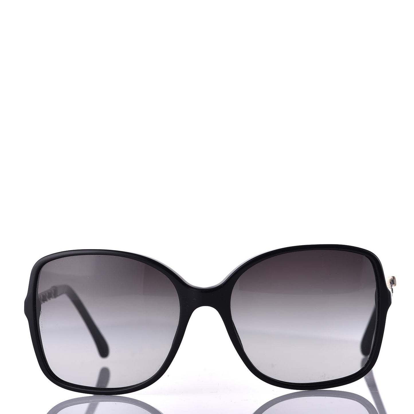 Lambskin Square Chain Sunglasses 5210-Q Black