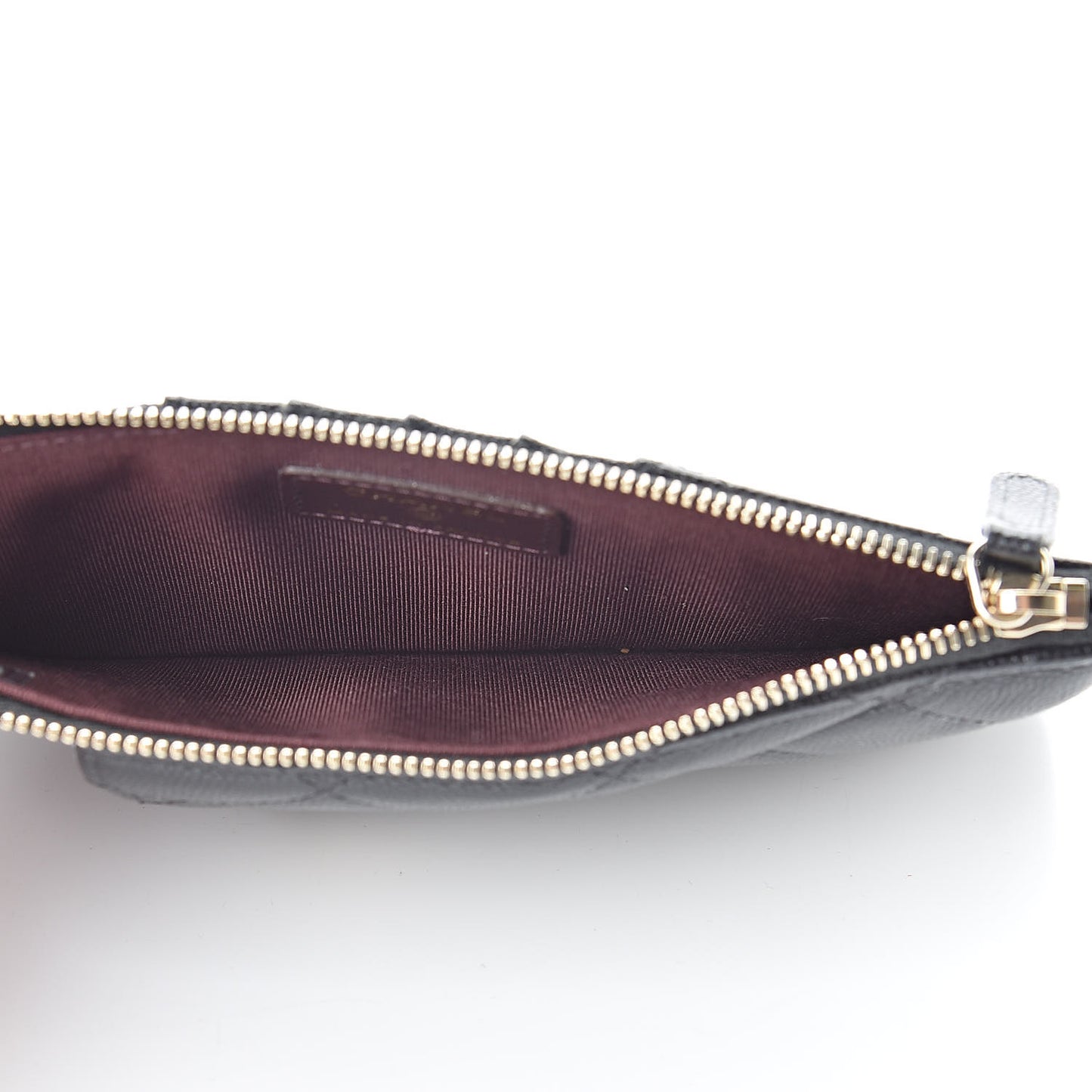 Caviar Quilted Classic Flat Wallet Pouch Black
