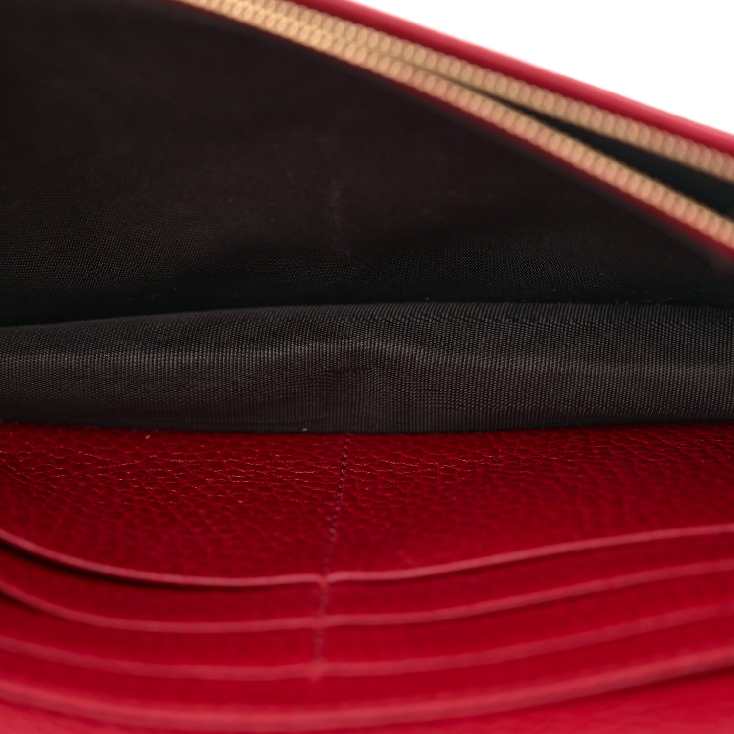 Gucci Dollar Calfskin Mini GG Marmont Chain Wallet Hibiscus Red 5 of 10