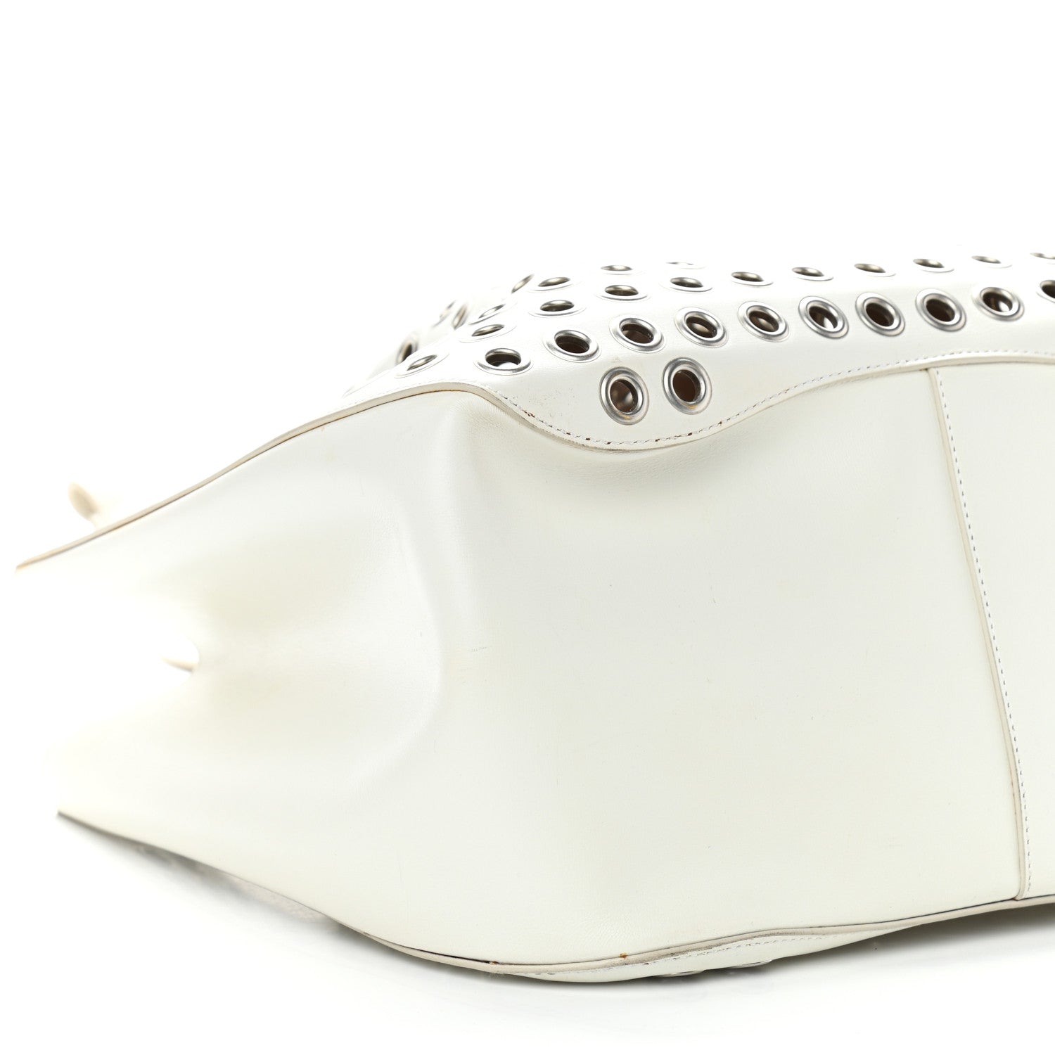 Alaia Calfskin Grommet Rose-Marie 28 Bag White 6 of 14