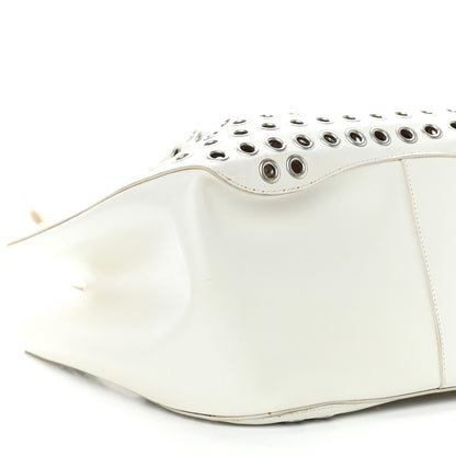 Alaia Calfskin Grommet Rose-Marie 28 Bag White 6 of 14