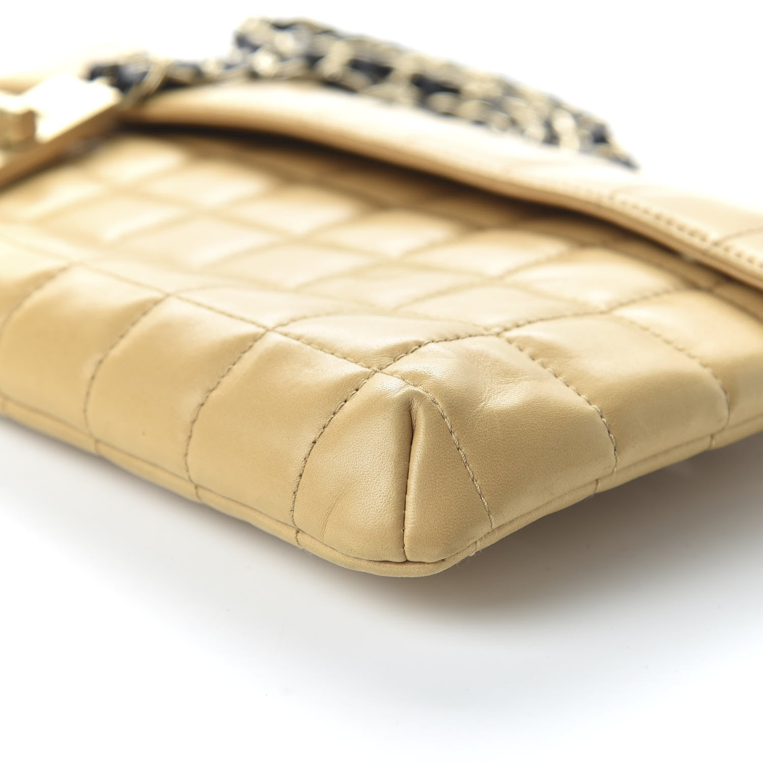 Chanel Lambskin Chocolate Bar Mademoiselle Flap Shoulder Bag Beige 7 of 10