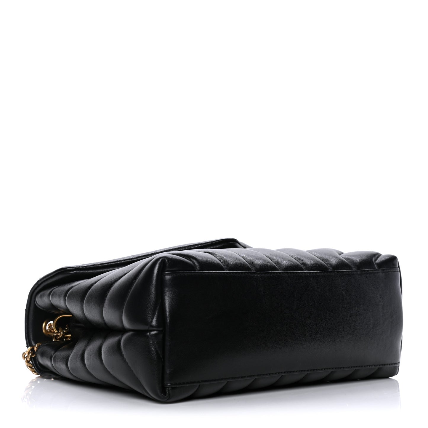 Calfskin Y Quilted Monogram Small Loulou Chain Satchel Black