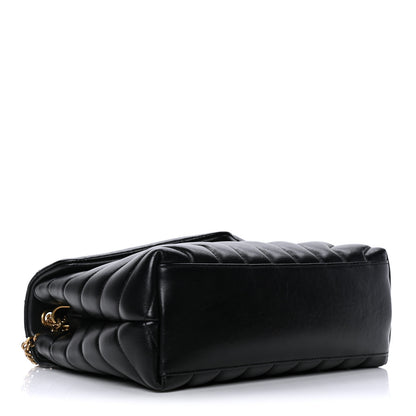 Saint Laurent Calfskin Y Quilted Monogram Small Loulou Chain Satchel Black 4 of 7