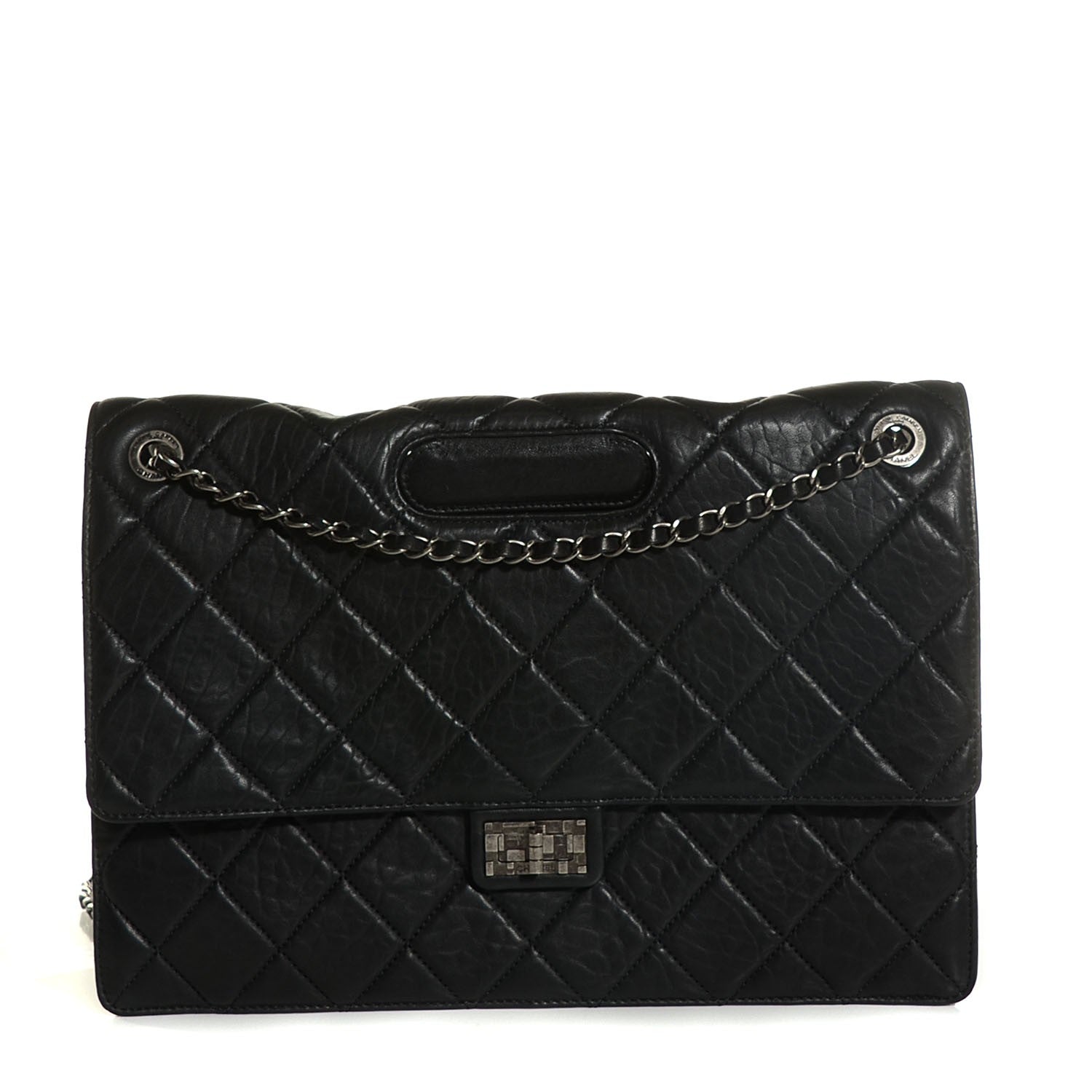 Chanel Washed Lambskin Maxi Take Away Flap Bag Black 2 of 16