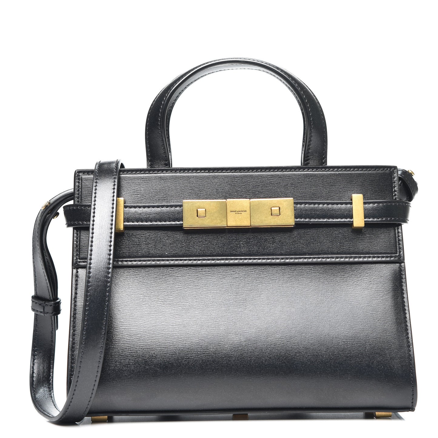 Smooth Calfskin Manhattan Nano Shopper Tote Black